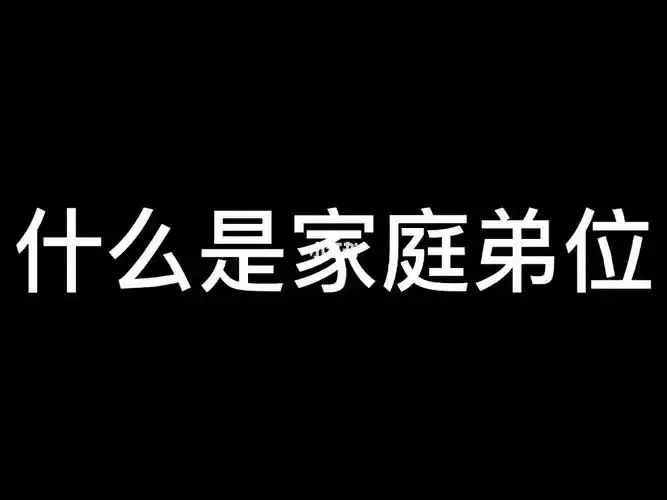 这就是家庭弟位吧