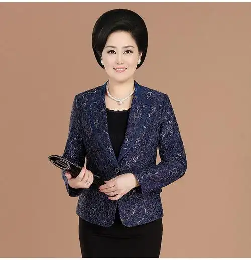 福玛玛中老年女装小西装外套新款秋装长袖妈妈装时尚西服c479