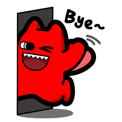 魔鬼猫表情-再见