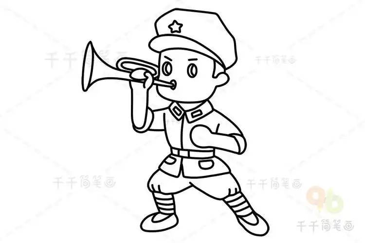 教你画军人简笔画