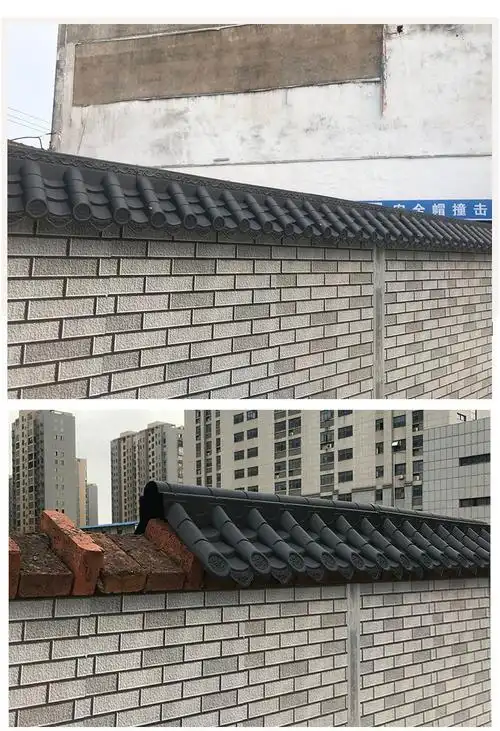 围墙压顶墙帽双面一体墙头帽瓦单面围墙瓦仿古树脂瓦中式院墙瓦片