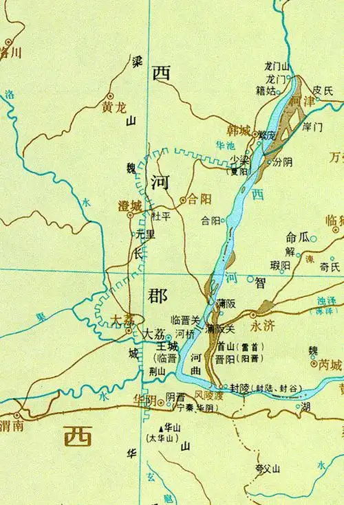魏国西河郡大致位置