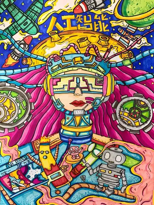 人工智能机器人科创主题画