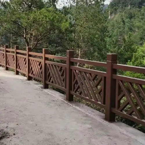 预制水泥仿木护栏格森园林河道栏杆加工定制价格实惠