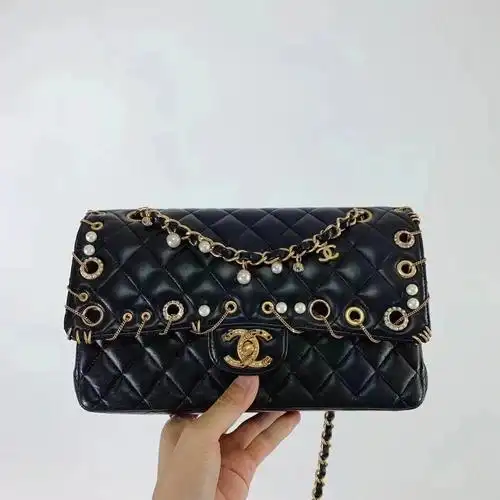 chanel香奈儿限量高价款黑金cf中号配