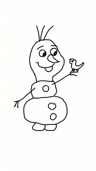 爸爸画的雪宝vs我画的雪宝