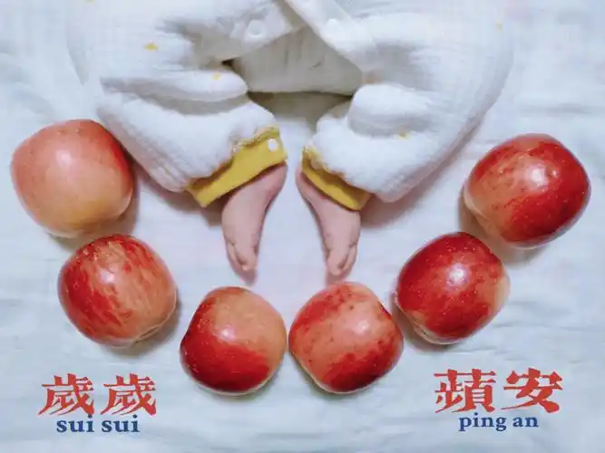 百天满月创意水果照我和水果合个影系列