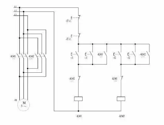 俩地控制同一台电动机正反转点动控制电路图 画一张纸上给我 我被这个