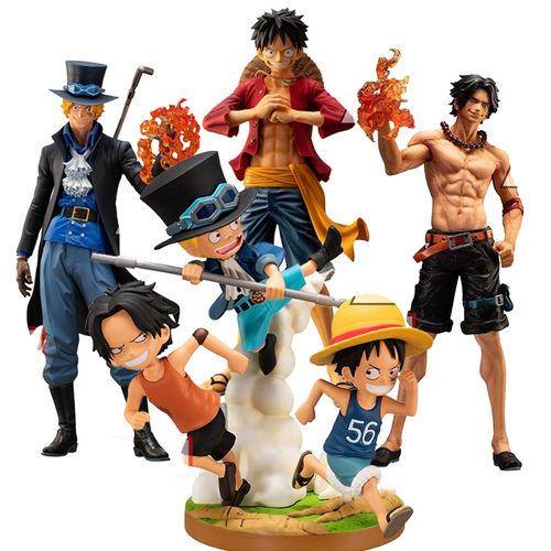 眼镜厂一番赏 海贼王 兄弟的羁绊路飞萨博艾斯童年三兄弟景品手办