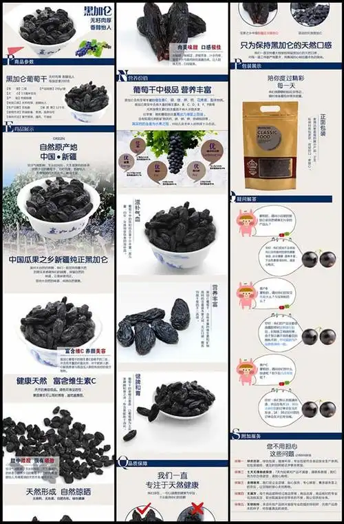 淘宝黑加仑葡萄干详情页psd免费下载