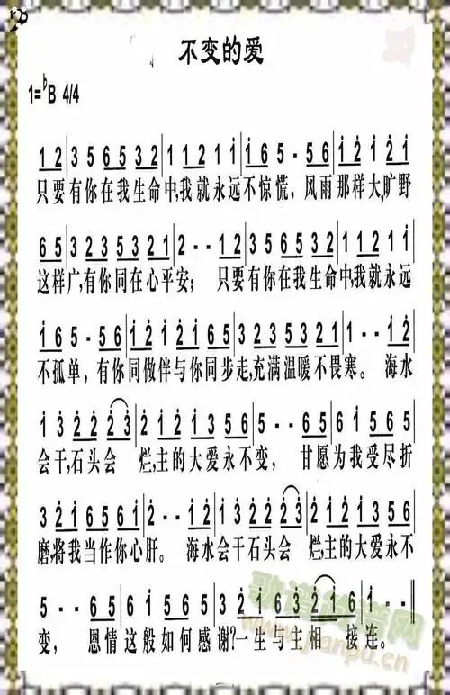 不变的爱(四字歌谱)1