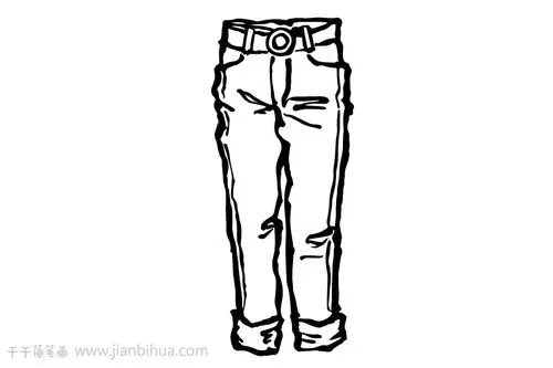 小脚牛仔裤简笔画画法