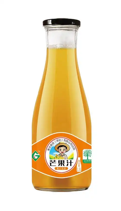 果浓玻璃瓶芒果汁1.5l