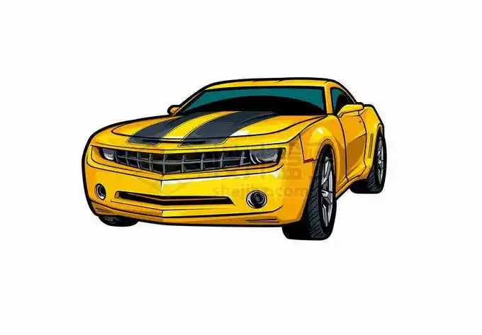大黄蜂跑车雪佛兰camaro全球限量版汽车正面图8771920矢量图片免抠
