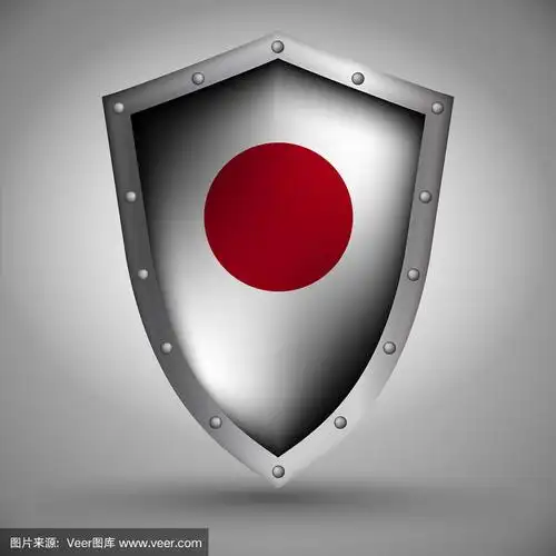 带有日本国旗的盾牌