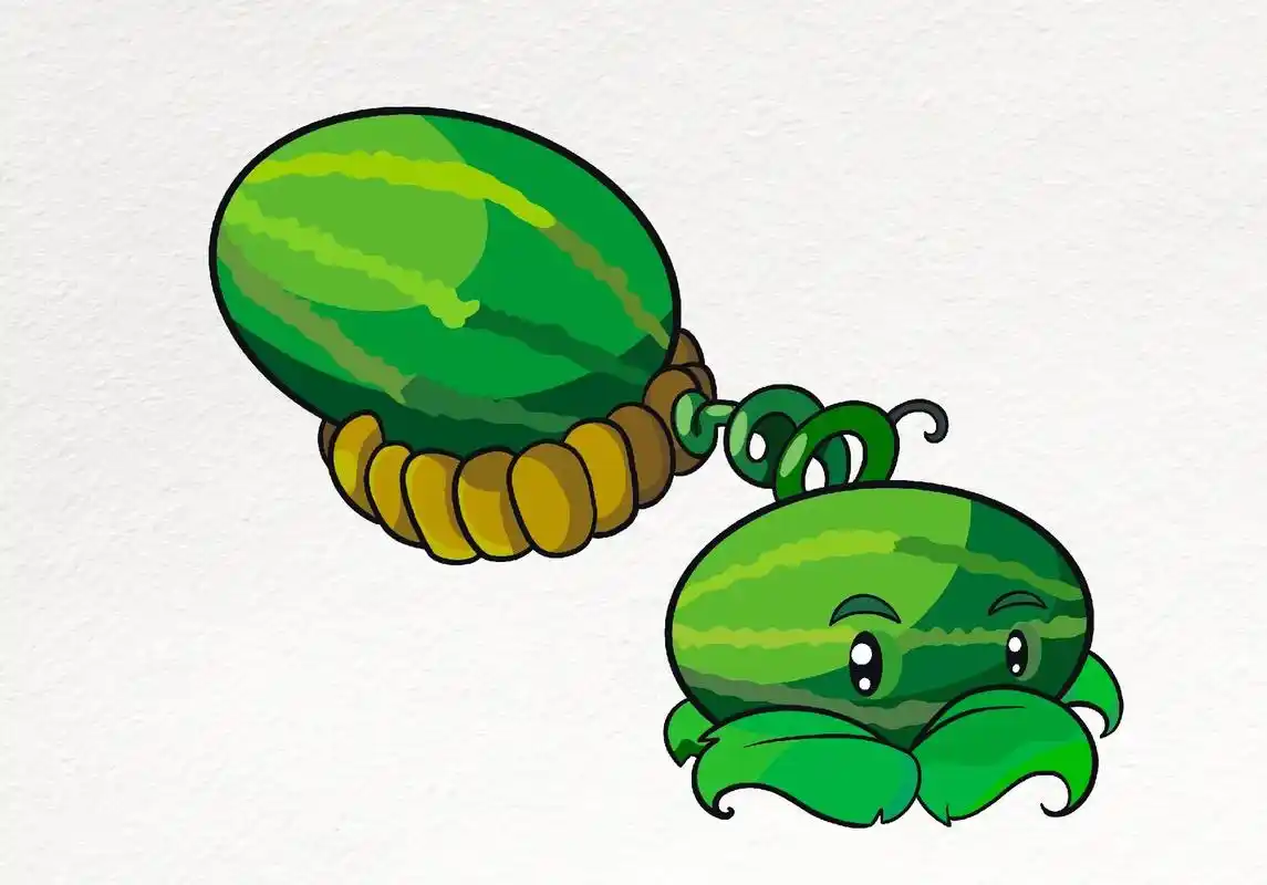 西瓜投手.#植物大战僵尸 #简笔画 #画画 #一起学画画 # - 抖音