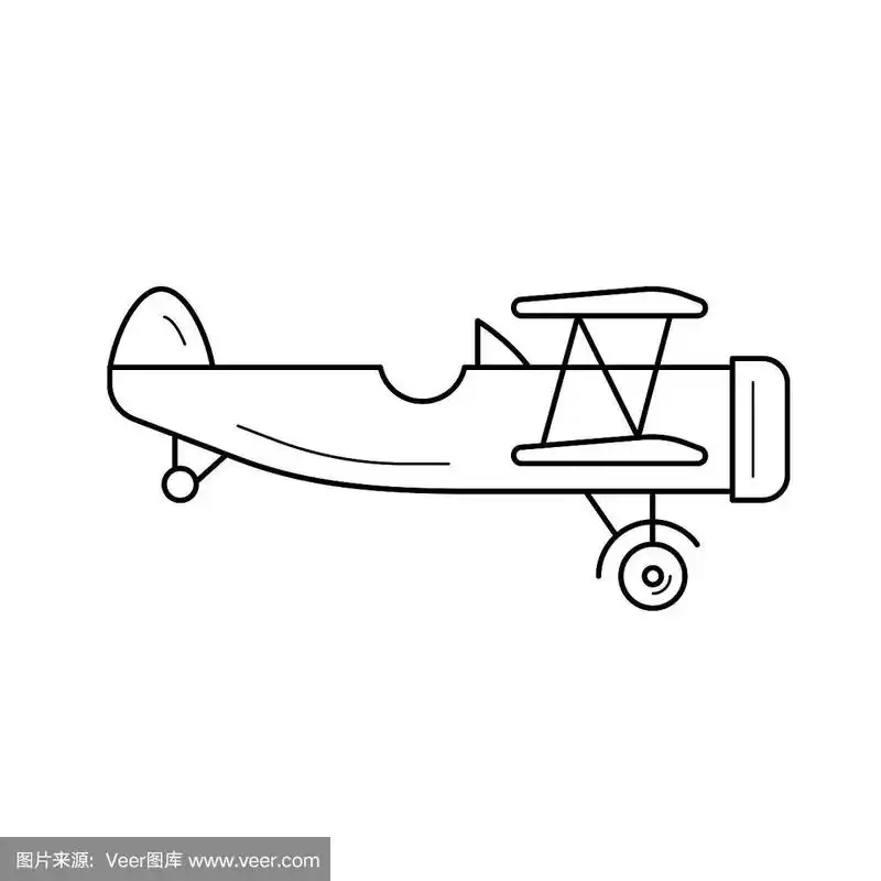 双翼飞机,线图标,旅途,线条,比例