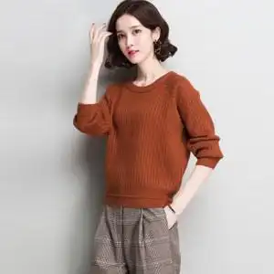 低领小款毛衣女短款套头鸡心领羊毛衫百搭修身大码时尚针织打底衫_不