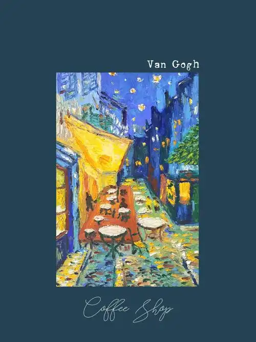 画画夜间露天咖啡馆临摹梵高先生附步骤