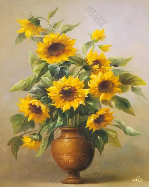 油画手绘向日葵装饰画