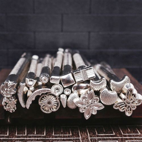 皮雕工具印花冲皮革皮具diy雕刻刀雕花手工皮艺敲花压花杆唐草