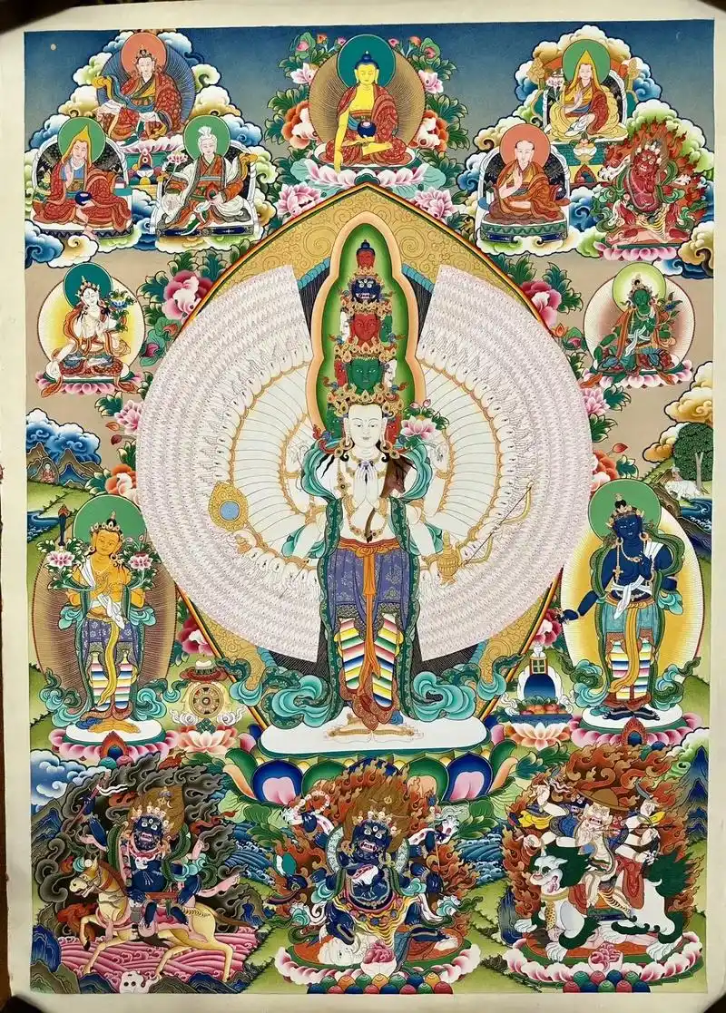 千手观音(100x70cm)是大慈悲的象征 ,她能 - 抖音