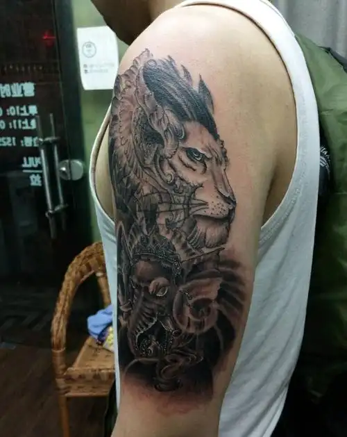 象神纹身纹身图片_手臂传统动物鬼神成品纹身图案