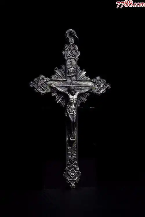 欧美古董收藏品天主教精美合金耶稣十字架摆件配原盒经典推荐