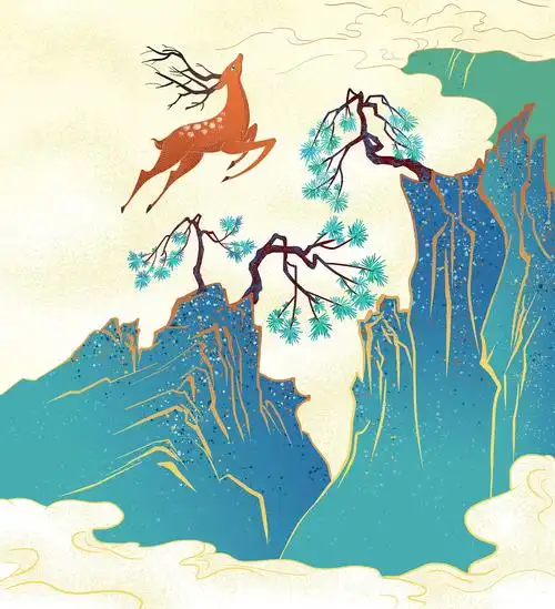 《神鹿》国画板绘插画