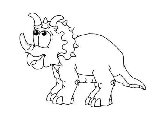 三角龙简笔画 三角龙简笔画大全