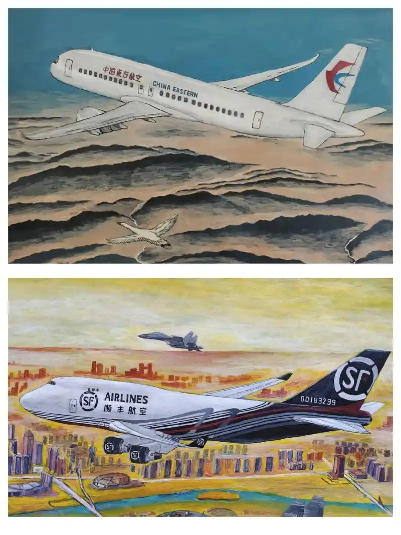 铅笔画 #丙烯画 #波音747 #c919 #一起学画画 - 抖音