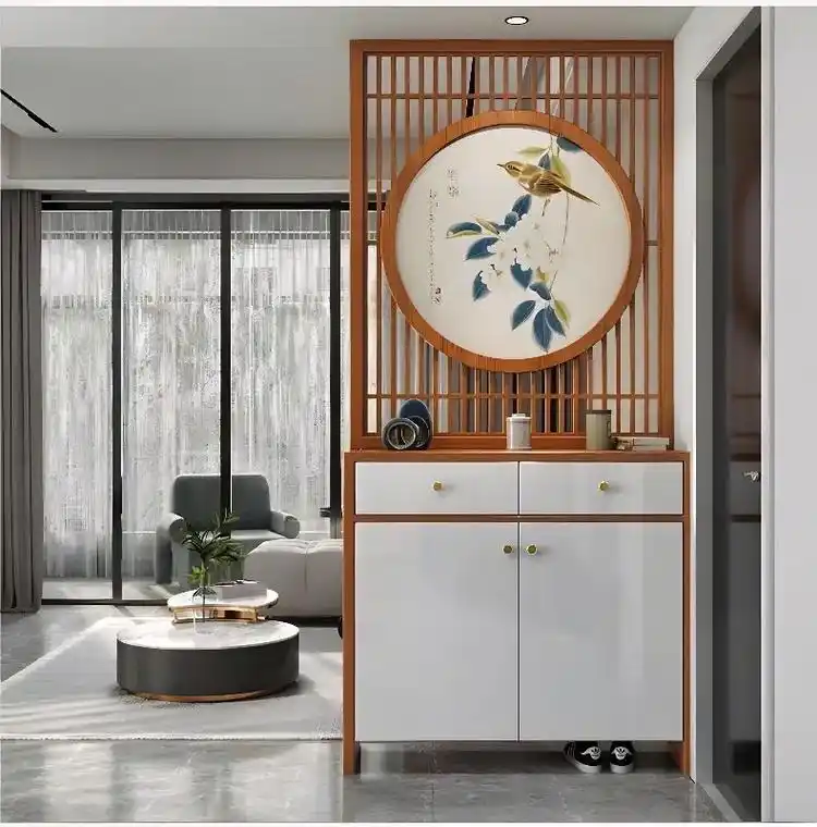 屏风鞋柜一体设计效果图入户进门隔断柜子