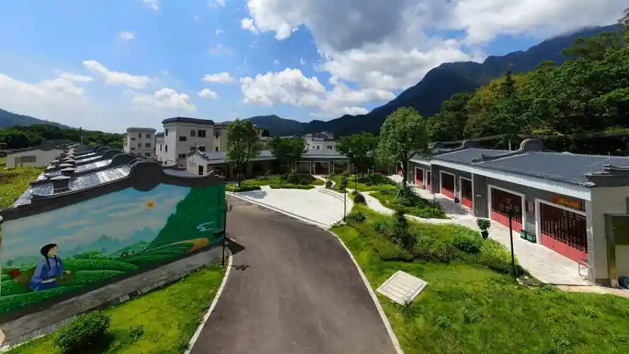 广东省海丰县海城镇温厝村秀丽的自然风光和焕然一新的村容村貌.