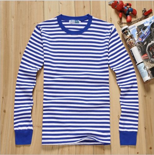 儿童海魂衫男女女童短袖上衣成人复古条纹海军t恤