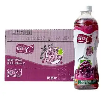 康师傅每日c甜润红葡萄饮料500ml15瓶整箱葡萄汁饮品夏季饮品l15瓶