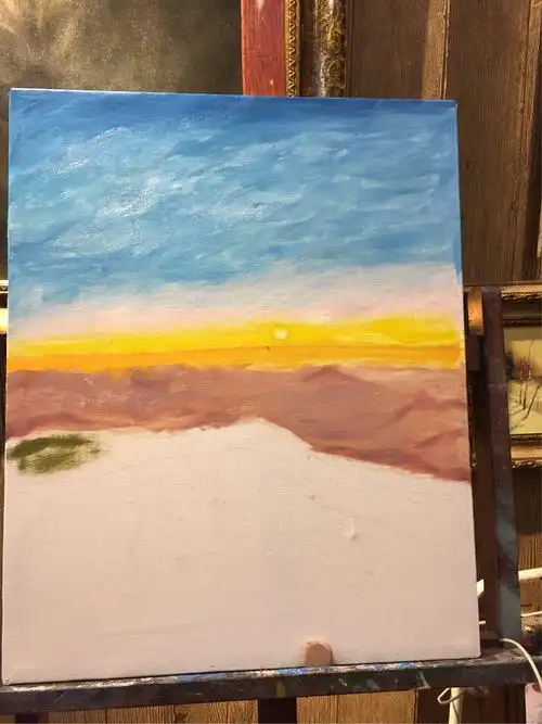 其它 日出画地平线 画太阳,画云的位置 画天空由上至下,由深到浅 画