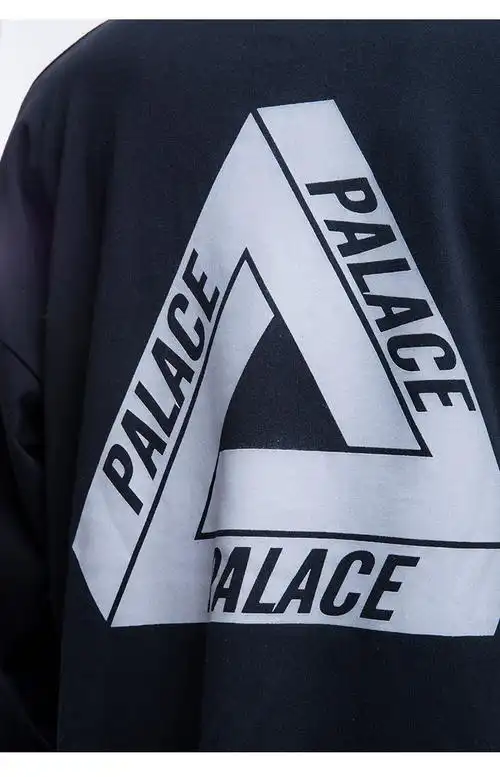 palace life 2018欧美潮牌秋冬新款男装 三角反光印花男式长袖t恤