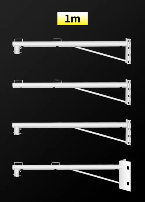 监控支架加长杆摄像头室外电线杆抱箍枪机鸭嘴墙角球机壁装横臂 宝