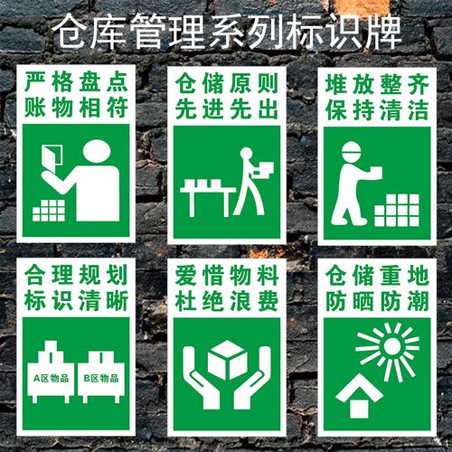 仓库分区贴纸指示提示警示管理保持清洁整齐堆放标志牌