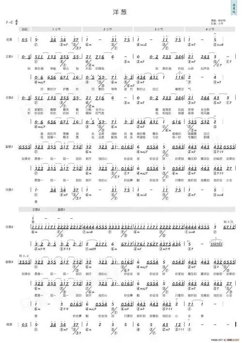 洋葱(简和谱)_简谱