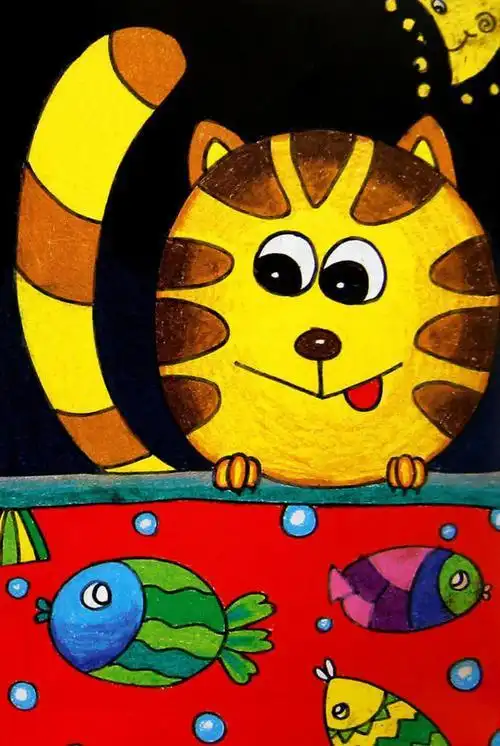 小老虎儿童画可爱的动物儿童画图片-儿童简笔画大全简笔画动物世界