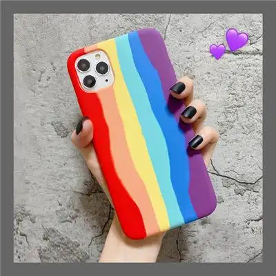超火彩虹条纹12pro苹果11手机壳iphone11promax液态硅胶xxsxr个性mas