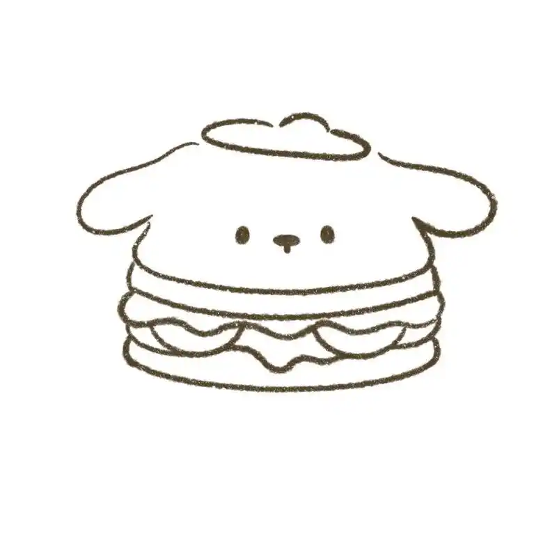 简笔画头像|【布丁狗汉堡】(附过程)