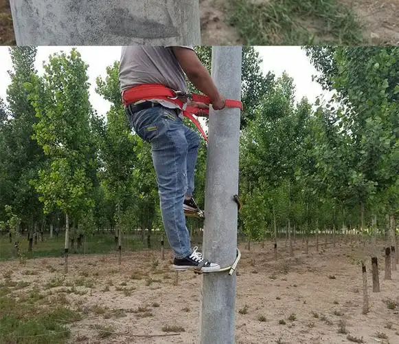 脚扣电线杆脚爬子国标加厚爬杆器电工脚蹬水泥杆路灯杆定制升级锰钢