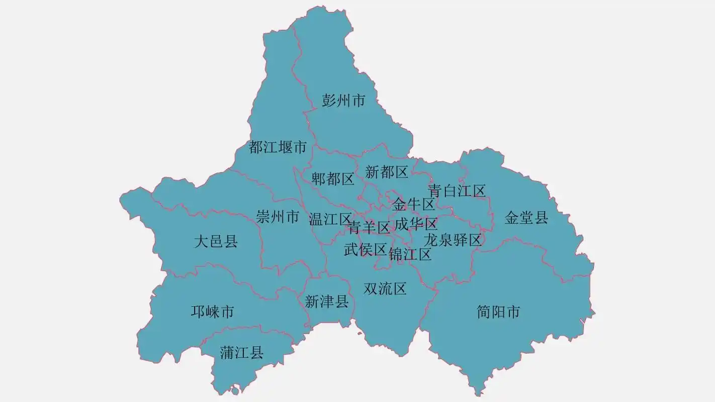 成都地图高清全图矢量可编辑全市各县区行政区划地图