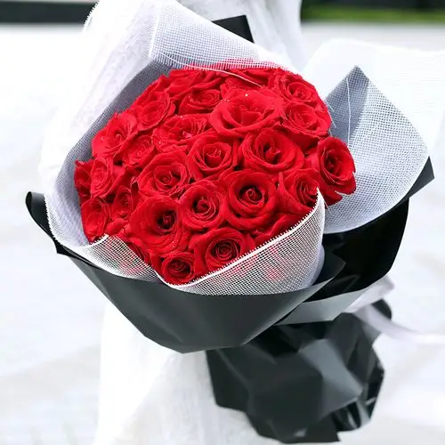 鲜花速递全国同城配送33朵红玫瑰满天星混搭花束七夕节送朋友生日