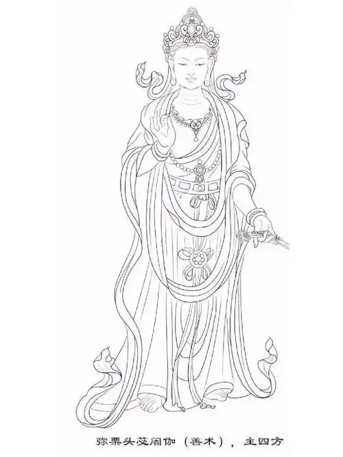 工笔画佛像白描稿(一)