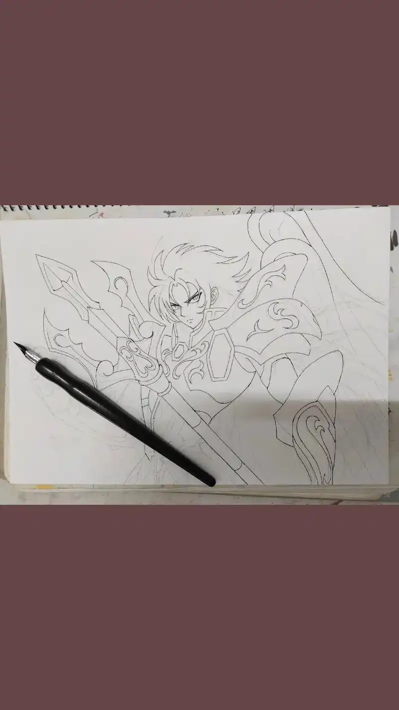 手绘#圣斗士星矢 #撒加 #双子座 #画画  我的其中一个 - 抖音