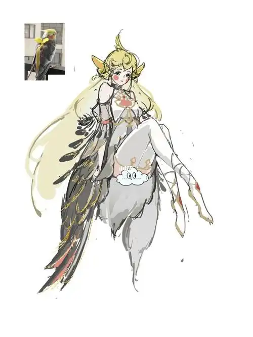 宠物拟人腮红小鹦鹉