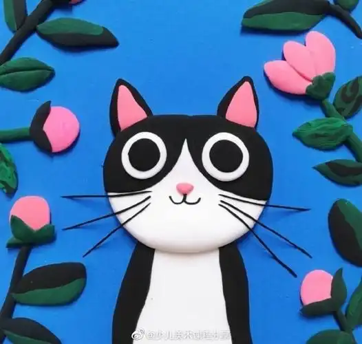 创意美术##创意儿童画##超轻粘土#粘土猫咪素材分享(非原创)